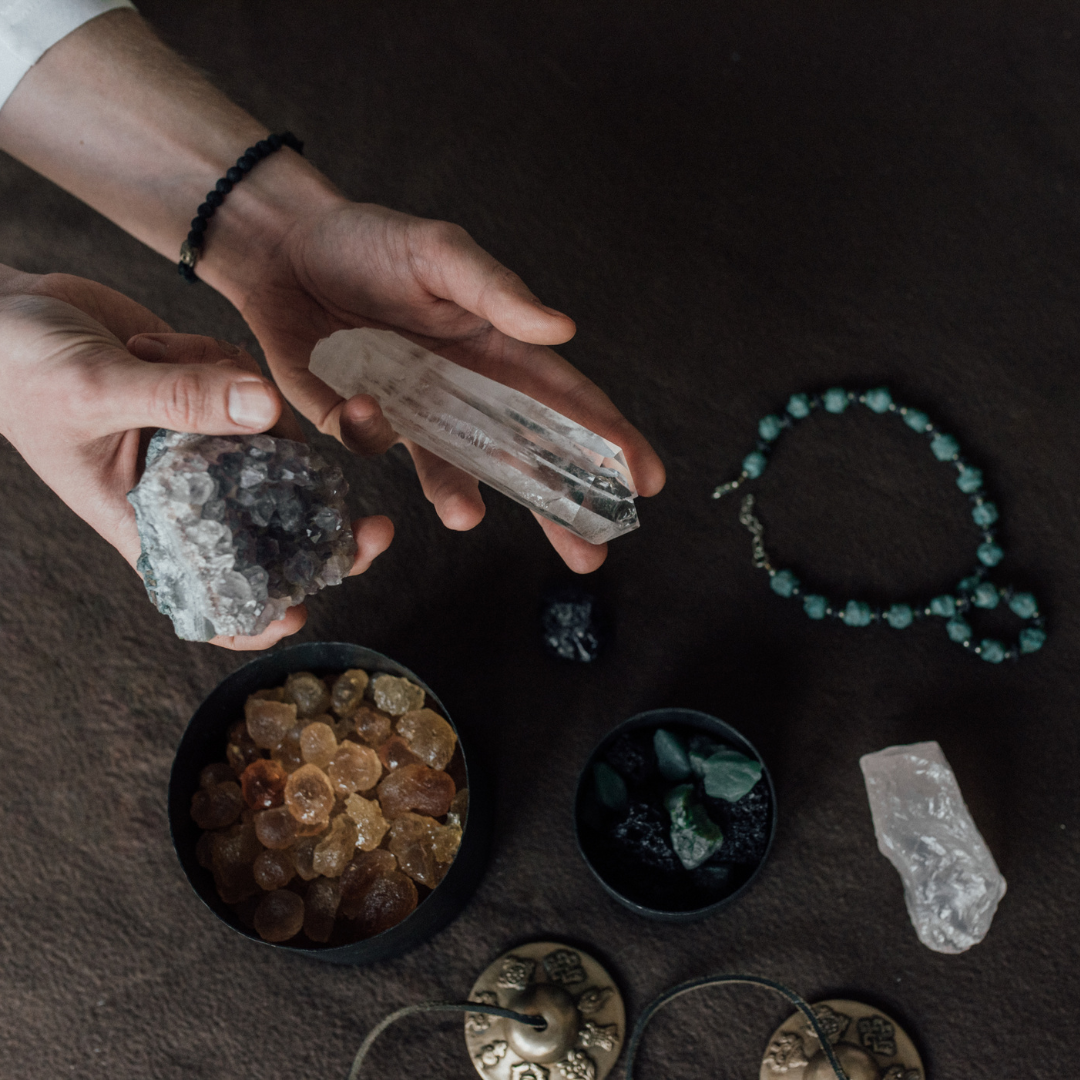 A Person Holding Healing Crystals