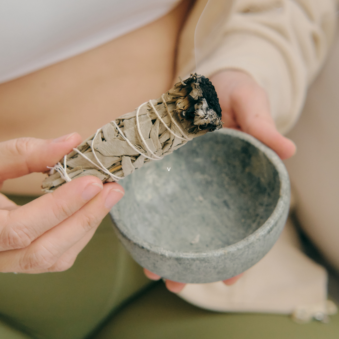 Mindfulness Practices Burning Sage