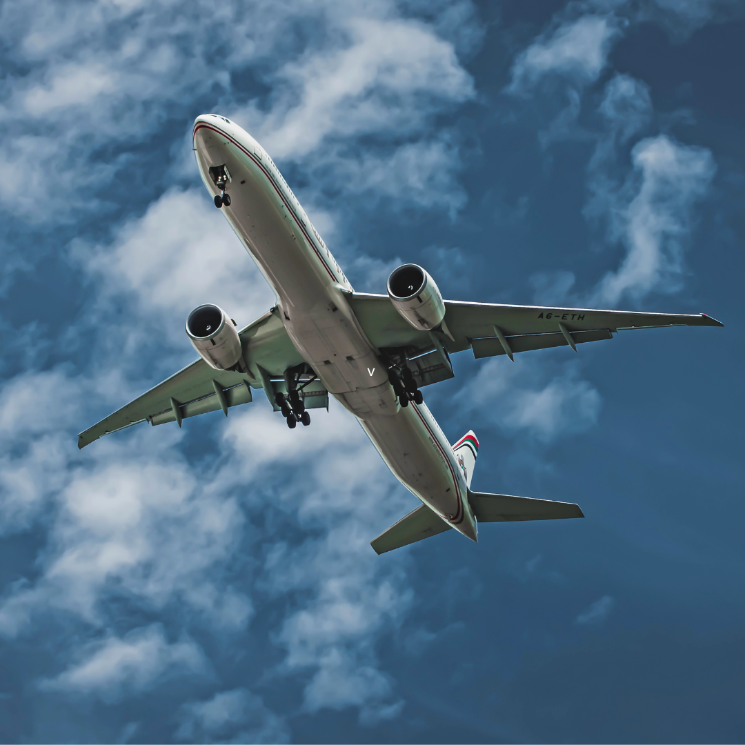 Flying Airplane Under Blue Sky and White Clouds