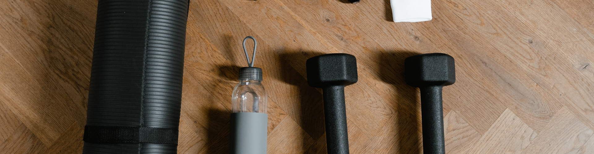 Workout Equipment on Wooden Floor