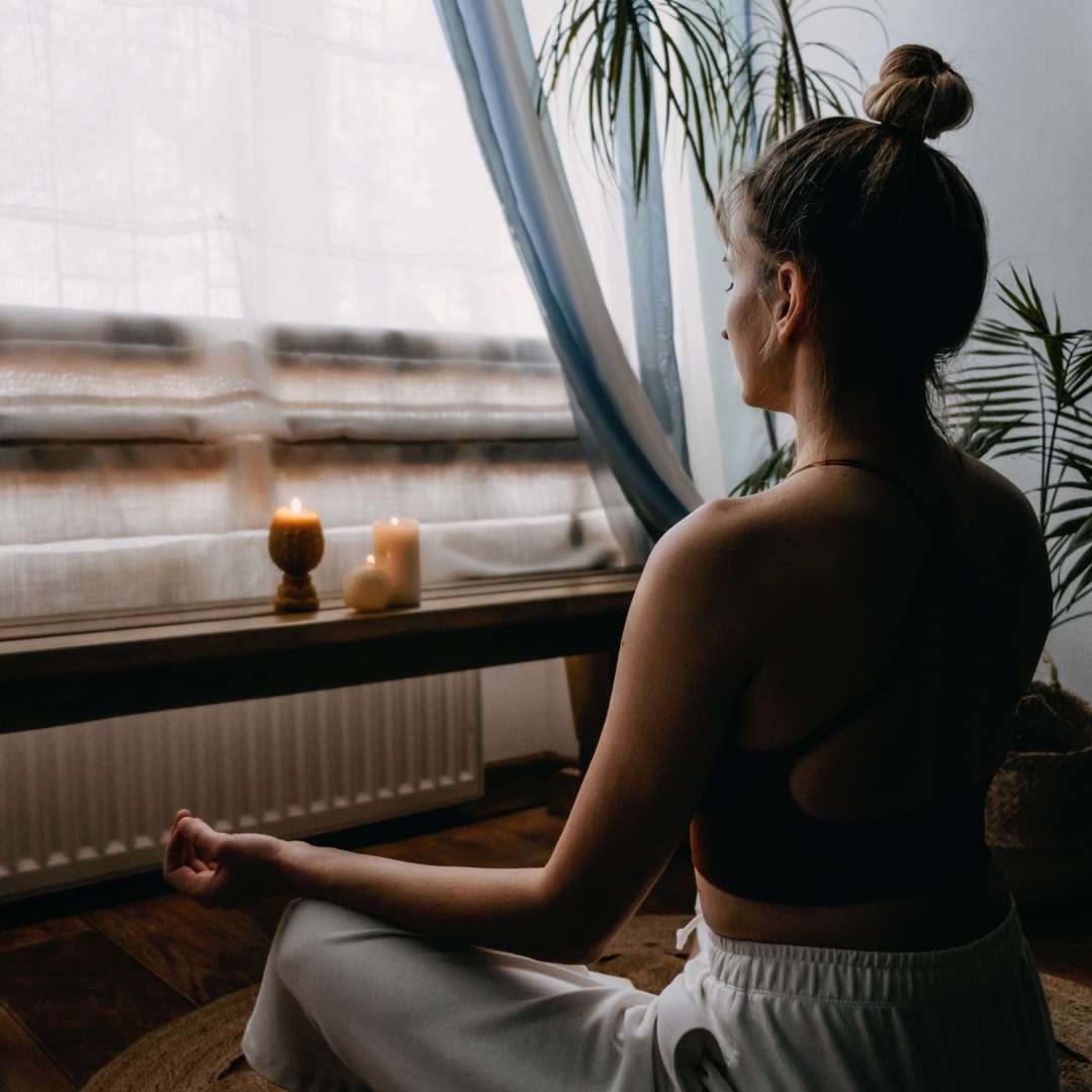 Person Meditating at Home