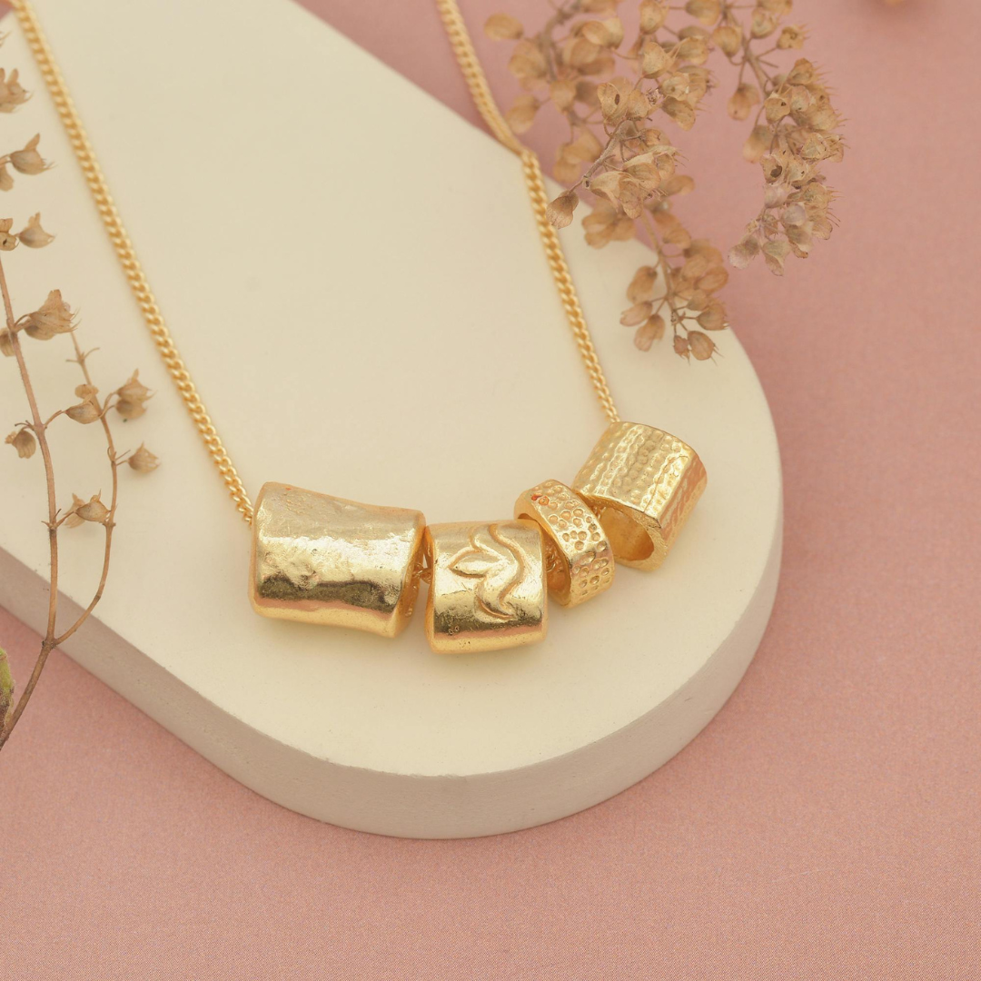 Gold Necklace with Pendants