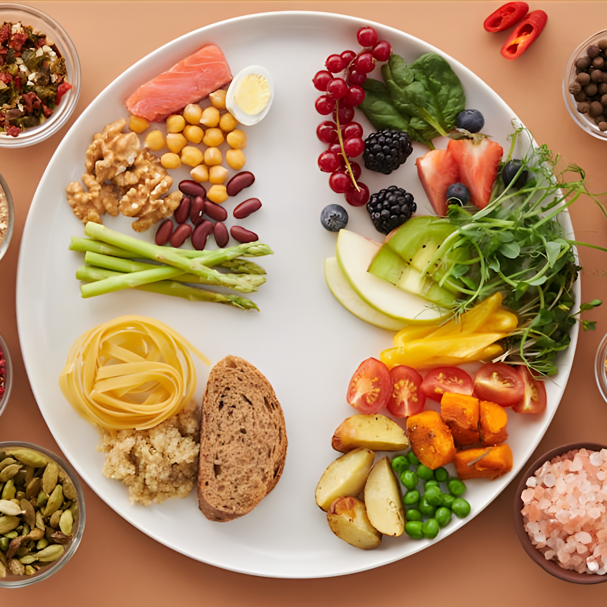 Flatlay of Assorted Nutritious Food