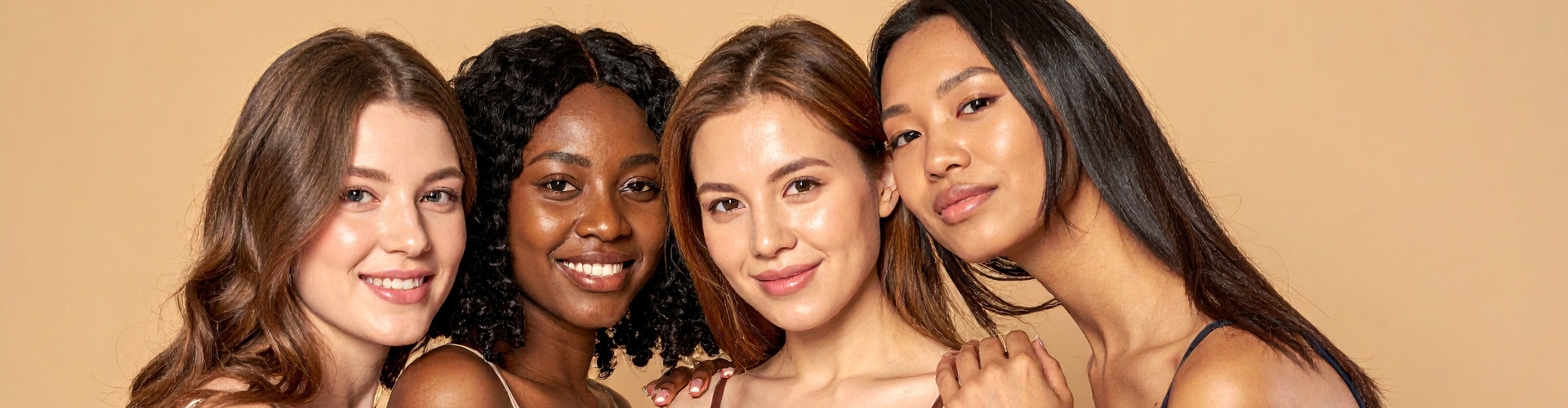 Diverse Group of Young Women Smiling Together
