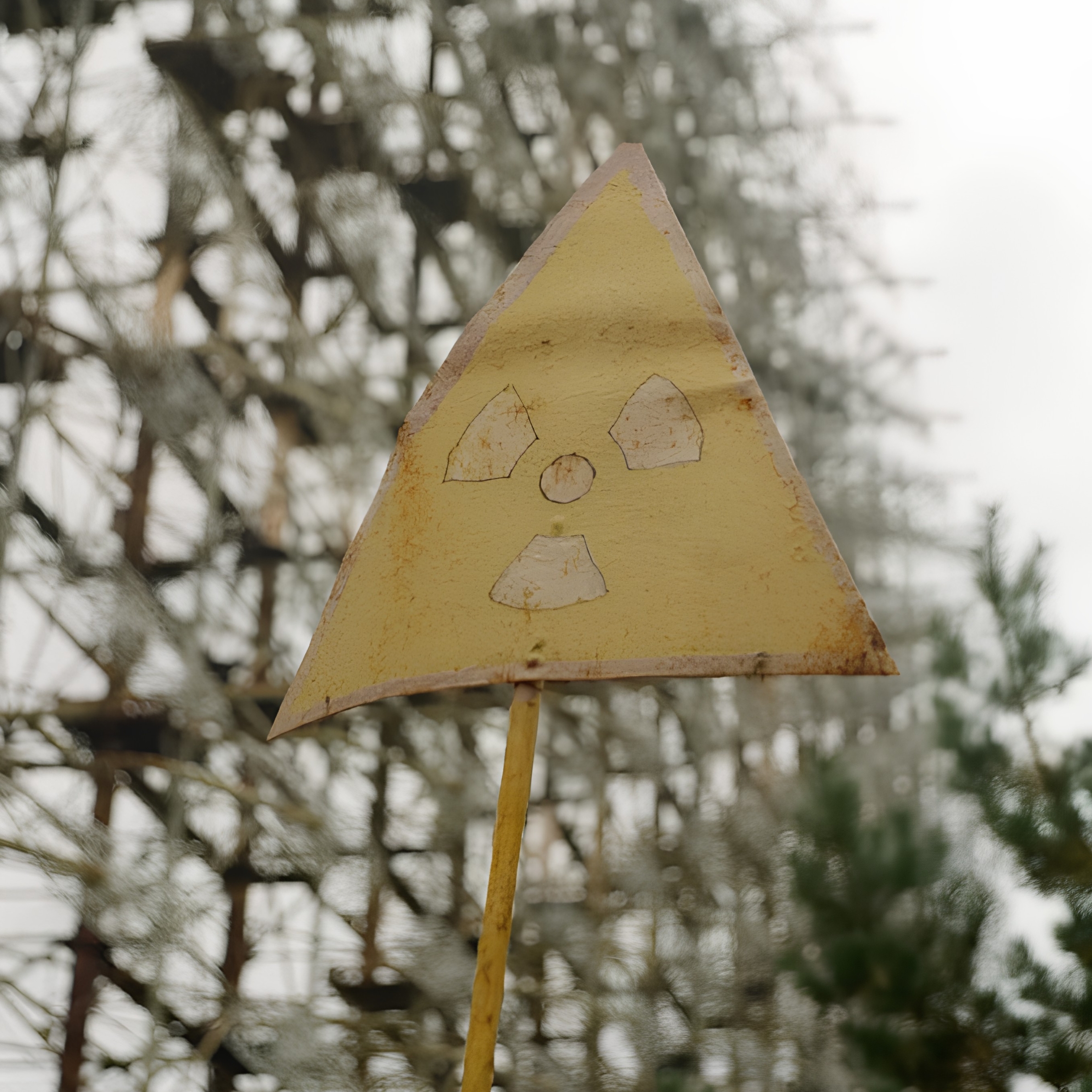 yellow umbrella near bare trees during daytime